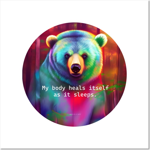 My body heals itself as it sleeps bear Wall Art by Dok's Mug Store